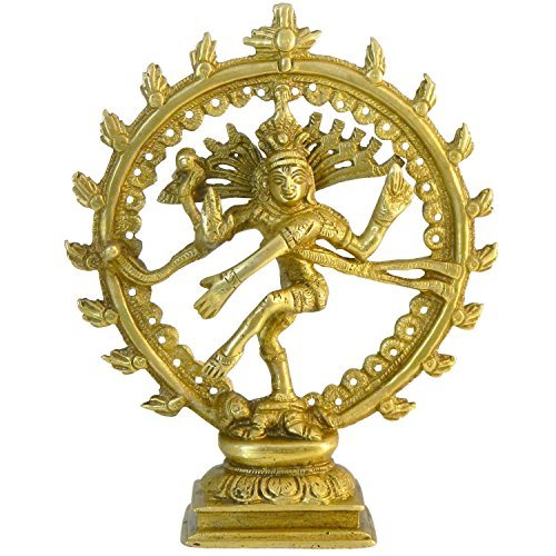 Figura latón Nataraja 16,5 cm Natraj estatua dorada Shiva que baila hinduismo deidad dios India