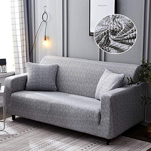 Funda de sofá con diseño de Hoja nórdica, Funda de sofá elástica de algodón, Fundas de sofá universales para Sala de Estar A18, 4 plazas