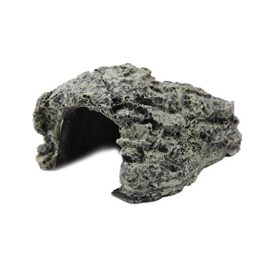 Garosa Cueva de Piedra Caja de Tortuga Oculta Material de Resina de Refugio para Reptil Tortuga Rana Zoológico decoración Adorno (s)
