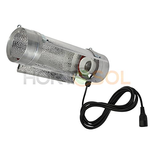 HORTOSOL Reflector Cooltube de 125mm x 400mm 5" para lámparas E40 HPS MH con 4m cable IEC