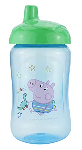 HOVUK® Peppa Pig - Vaso de vaso para niños (plástico, sin BPA, con estampado de Peppa Pig George), color azul