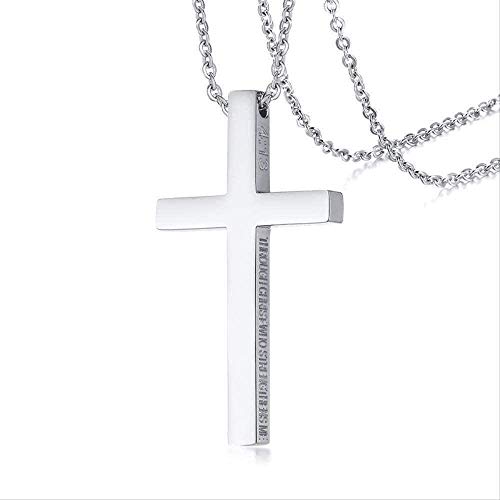 huangshuhua Necklace Men Necklace Cross Pendant Pendant i Can do Anything in Silver Color jesús Arcilla Religiosa crucifijo Christian Men Necklace for Women Men Gifts