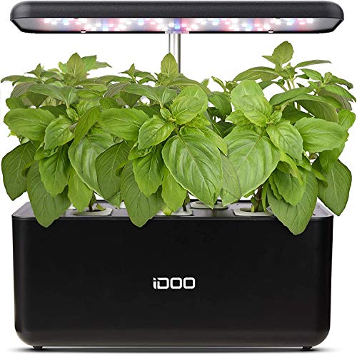 iDoo Sistema de Cultivo hidropónico,Kit de Inicio de jardín de Hierbas para Interiores con luz de Crecimiento LED,Maceta de jardín Inteligente para Cocina casera,Altura Ajustable(7 vainas)