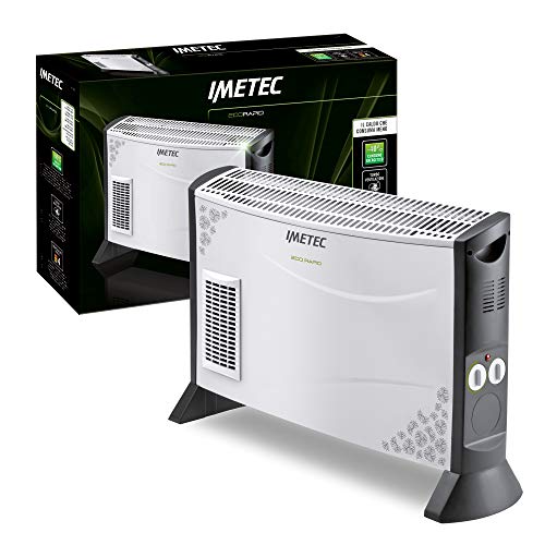 Imetec Eco Rapid TH1-100 - Convector 2000 W, Tecnologia Eco Rapid para un Bajo Consumo, Regulación de la Temperatura 4 Niveles, Termostato Regulable, Silencioso, Calefacción Rápida