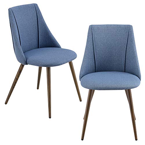 Juego de sillas de Comedor Asiento Tapizado en Tela 83 x 50 x 53 cm Set de 2X sillas de Cocina Sillas de Oficina Azul Oscuro
