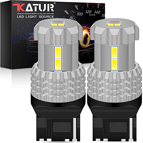 KaTur 7440 7440NA 7441 992 W21W Bombillas LED de alta potencia 12pcs 3020SMD 2800LM Usado para luz de freno de luz de respaldo Luz de cola o DRL Xenon blanco (paquete de 2)