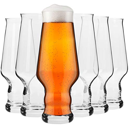 Krosno Copas de Cerveza Artesana IPA | Conjunto 6 Piezas | 400 ML | Splendour Collection Uso en Casa, Restaurante y en Fiestas | Apto para Microondas y Lavavajillas