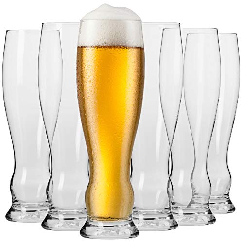 Krosno Vasos Copas de Weizen Trigo Cerveza | Conjunto 6 Piezas | 500 ML | Splendour Collection Uso en Casa, Restaurante y en Fiestas | Apto para Microondas y Lavavajillas