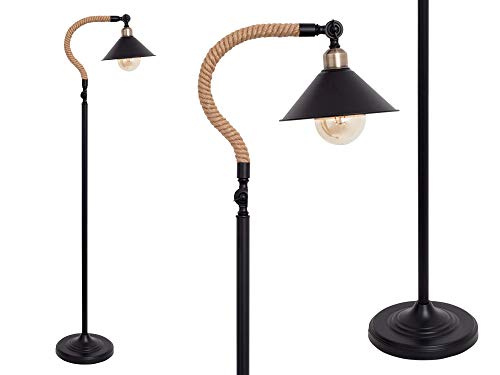 Lámpara de techo cuerda y negro estilo retro industrial (PIE)