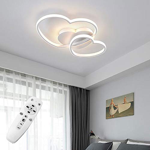 Lámpara de techo LED regulable, diseño moderno en forma de corazón, lámpara de techo con pantalla de acrílico, lámpara de metal para sala de estar, plafón de cocina