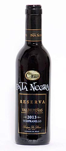 Lote de 12 Botellines Botellas Vino Pata Negra Valdepeñas Reserva 375ml - Vinos Baratos para Detalles de Bodas