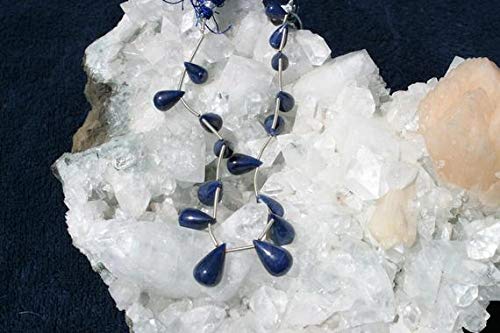 LOVEKUSH LKBEADS - Cuentas graduadas de zafiro azul natural de 11 mm a 15 mm, hilo completo, brioletas de corindón azul, código HIGH-60701
