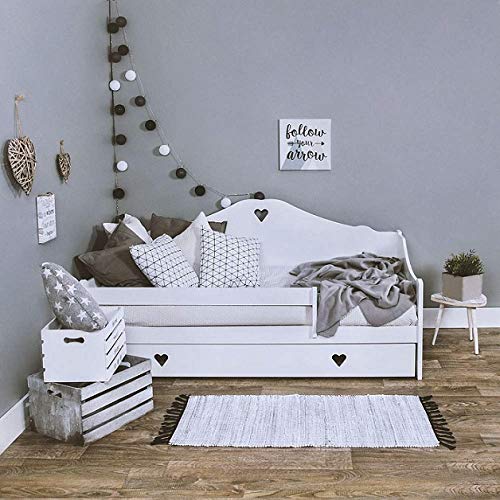 LULU MÖBELSOPHIE - Cama infantil completa con colchón de 160 x 80 cm y somier y cajón, para niños a partir de 2 años, color blanco