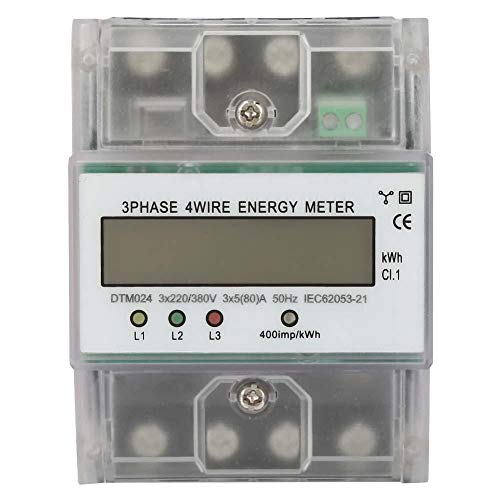 Medidor de potencia eléctrico digital de consumo de energía de 220 / 380V 5-80A El medidor trifásico de 4P KWh con LCD digital se usa ampliamente en los sistemas de medición de potencia.