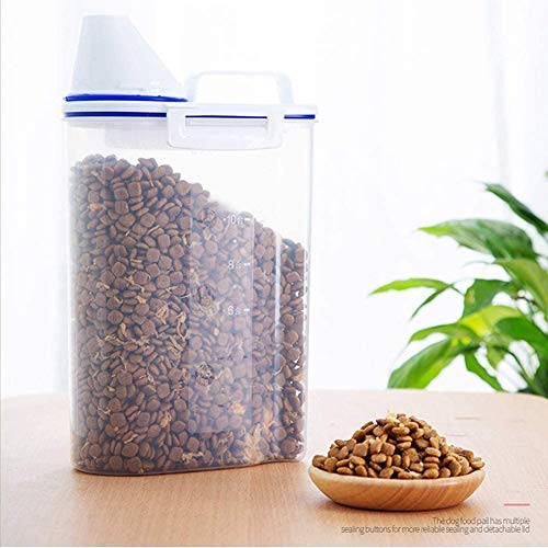 MMBOX Contenedores de alimentos para mascotas para perros, contenedores de cereales transparentes con taza medidora