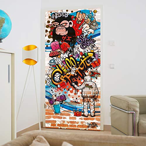 murimage Papel Pintado Grafiti 86 x 200 cm Incluye Pegamento Hip Hop Ladrillo Infantil Graffiti Art Grunge Piedras Fotomurales