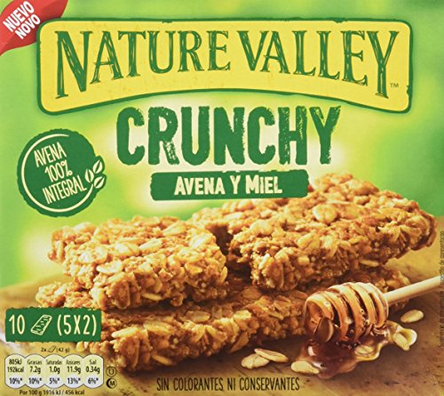 Nature Valley - Crunchy avena y miel Barrita de cereales, 5 x 42 g