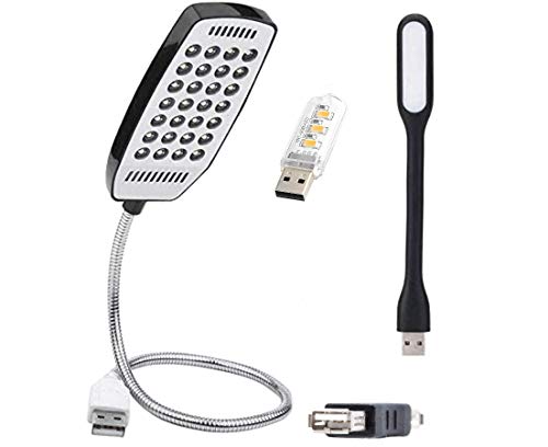 NECULAMAT 3 Diferente lamparas USB lampara para Ver Teclado,Mini lampara USB de 5V,led USB Flexible,luz para Teclado USB,lampara led USB LUZ Lectura LED LUZ para Teclado+1adaptor USB