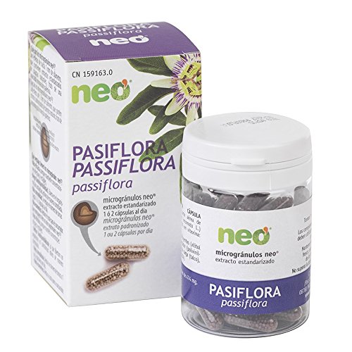 NEO | Extracto Seco de Pasiflora 200 mg | 45 Cápsulas Naturales | Tranquilizante Para Favorecer la Conciliación del Sueño Rápido | Libre de Alérgenos y GMO | Tomar 1 o 2 al Día | Liberación Rápida
