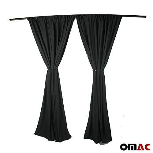 OMAC GmbH Caseta de conductor, color negro, medida cortinas para Transporter V T5 2003 – 2015
