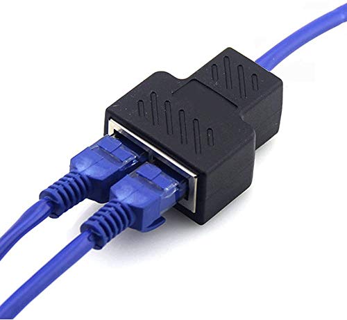 Pack de 2 divisores y distribuidores LAN, 1 a 2, conmutador LAN, 2 puertos RJ45, adaptador de extensión de red Ethernet (2 unidades)