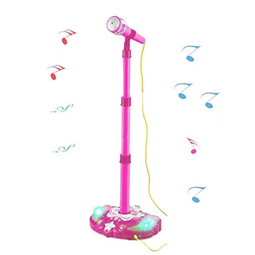 PHLPS Childrens Máquinas de Karaoke Princess Karaoke Micrófono Juguete para niños Soporte de Micrófono Play Ajustable Fresco Micrófono Micrófono Juguete Ajustable Altura Ajustable