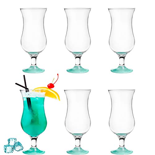 Platinux - Juego de copas de cóctel (6 unidades, 420ml) moderno Juego de 6 azul/turquesa