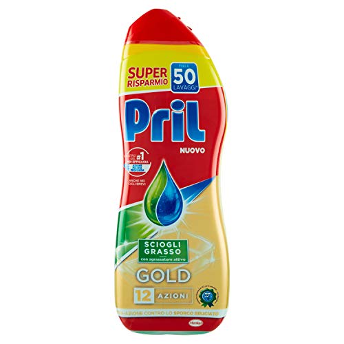 Pril Gold - Detergente para lavavajillas con desengrasante activo, 50 lavados, 900 ml