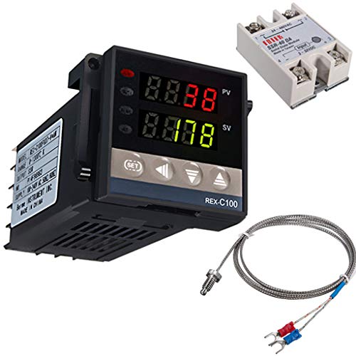 Regulador de temperatura digital 0-1300 ℃ LED PID-Temperaturregle Termostato con Tipo K Termostato de entrada Sensor Salida SSR