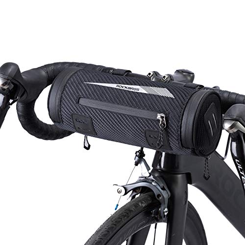 ROCKBROS Bolsa Manillar/Cuadro/Sillín de Bicicleta Multifuncional Portátil para MBT Bici Carretera Plegable, Negro