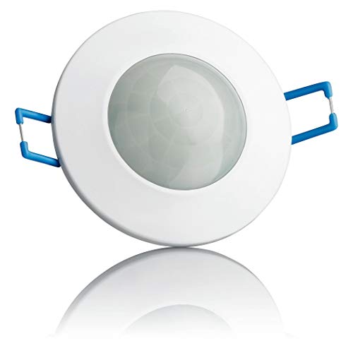 SEBSON Detector de Movimiento Interior, Montaje Superficie y Empotrado en Techo, programable, Sensor de Infrarrojos, 8m / 360°, LED Adecuado