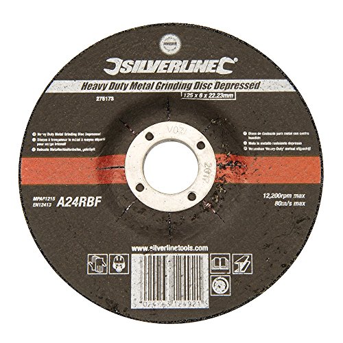 Silverline 275173 - Disco de desbaste para metal con centro hundido (125 x 6 x 22,23 mm)
