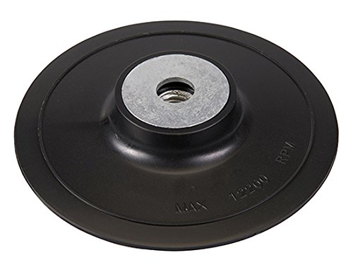 Silverline 609877 Plato de Soporte ABS para Discos de Fibra, 0 V, Negro, 115 mm