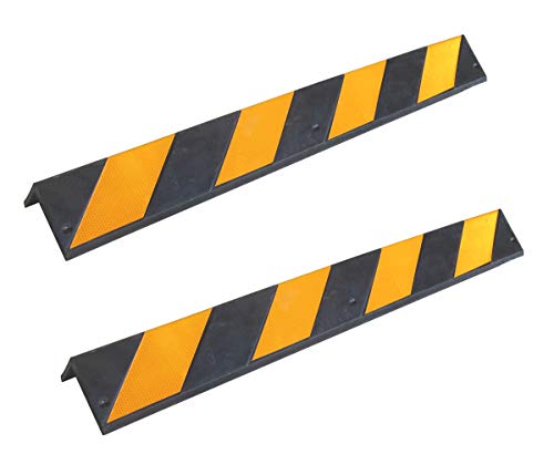 SNS SAFETY LTD RCG-131x2 Protectores de goma para esquinas, grosor de 8 mm, para aparcamientos y almacenes, color negro y amarillo, dimensiones 80 x 10 x 10 cm (paquete de 2 piezas)