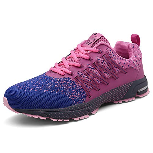 SOLLOMENSI Zapatillas de Hombres Deporte Running Zapatos para Correr Gimnasio Sneakers Deportivas Padel Transpirables Casual Montaña 35 EU A Rosa