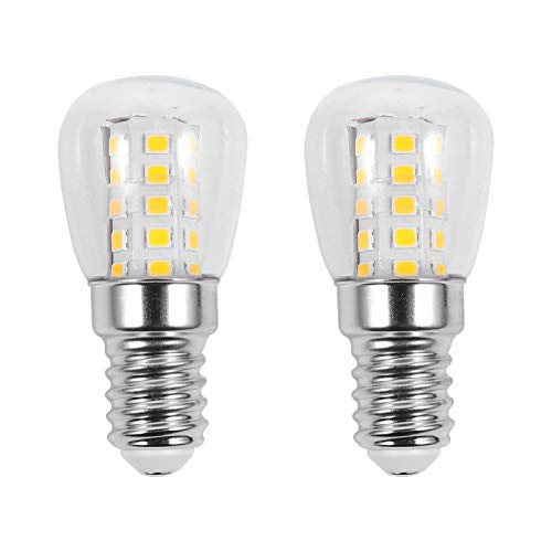 SOLUSTRE 2 bombillas LED de refrigeración de 40 W equivalentes a 220 V-240 V E14, resistentes al agua, 3 W, base para congelador, Microwave Lighting Lamp Warm White