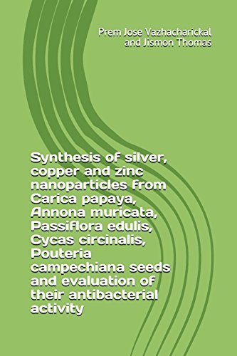 Synthesis of silver, copper and zinc nanoparticles from Carica papaya, Annona muricata, Passiflora edulis, Cycas circinalis, Pouteria campechiana seeds and evaluation of their antibacterial activity