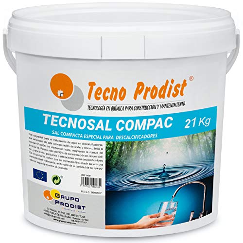 Tecno Prodist TECNOSAL COMPAC- Sal compacta Especial para descalcificadores - En Cubo de 21 kg Comodidad