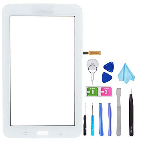 Tefir Blanco Pantalla táctil de Cristal para Samsung Galaxy Tab 3 Lite SM-T113 T113 7.0"(sin LCD) con Adhesivo y Herramientas