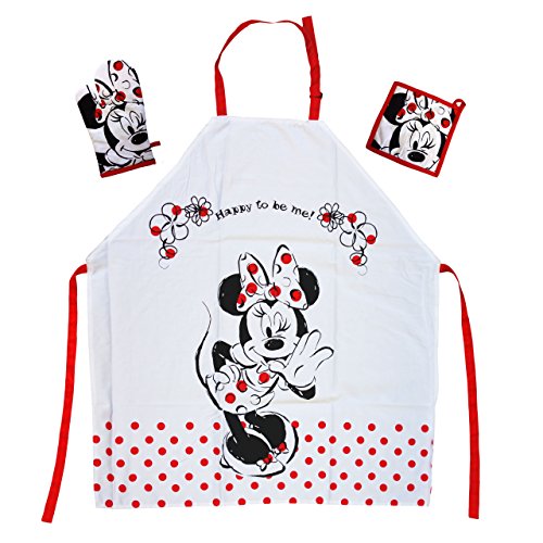 Tex idea El regalo para los fans de Disney Minnie Mouse: delantal de cocina con delantal de Minnie Mouse Mini Miny 65% poliéster, 35% algodón.