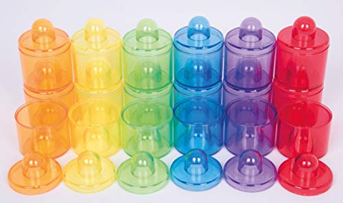 TickiT 73105 Conjunto de recipientes de colores, 42 mm de diámetro, 18 piezas, translúcidos