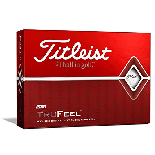 Titleist TruFeel - Pelotas de golf - T6034S, Titleist TruFeel - Pelotas de golf, color blanco, números bajos 1-4 (una docena), Blanco
