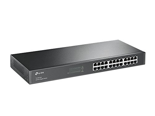 TP-Link TL-SG1024 - Gigabit Ethernet de 24 Puerto (Conmutador no Gestionados, Plug and Play, Metal, Montaje en Rack, sin Ventilador, Vida Limitada)