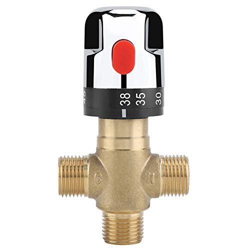 Válvula de ángulo de baño, Válvula mezcladora termostática de latón macizo G1 / 2 para el sistema de ducha Control de la temperatura del agua Control del termostato de la cuenca del tubo