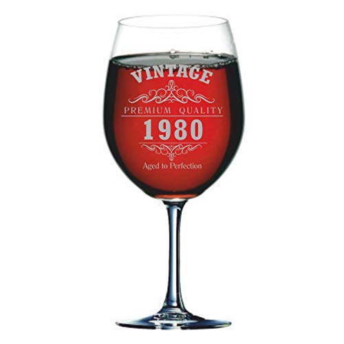 Vintage 1980 40th Birthday Copa de vino gigante