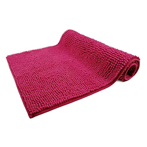 WohnDirect Alfombrilla de baño Rosa • Puede combinarse en un Conjunto • Antideslizante y Lavable • Cómoda Y Súper Absorbente – 50x80cm