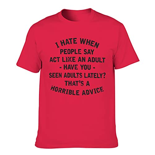 XunYun Camiseta de manga corta para hombre y mujer con diseño de texto "Act Like an Adult Light