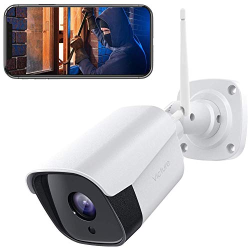 【2021 actualizado】 Victure FHD 1080P Caja Metálica Cámara IP de Vigilancia WiFi Exterior con Detección de Sonido y Movimiento con Visión Nocturna Impermeable IP66 Audio de 2 Vías