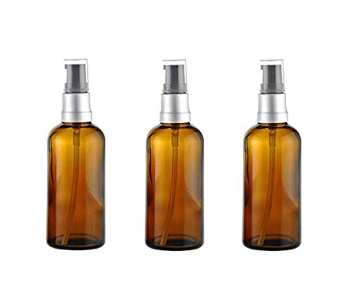 3 botellas vacías recargables de cristal ámbar para botellas de maquillaje facial crema limpiador facial tóner líquido contenedores de viaje