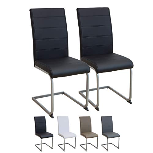 Albatros Silla Cantilever Murano Set de 2 sillas Negro, SGS Probado